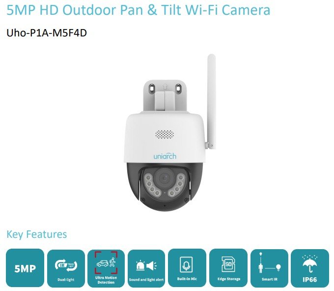 Camara IP MINI PT WIFI UNIACH PANDA